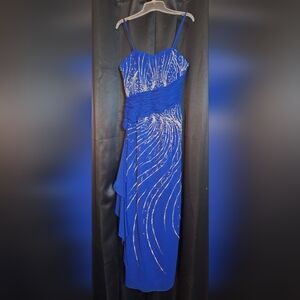 Elegant Blue Evening Dress Sz 10 NWOT
